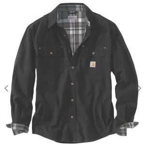 Carhartt Men's Black Weathered Canvas Shirt Jacket XXL